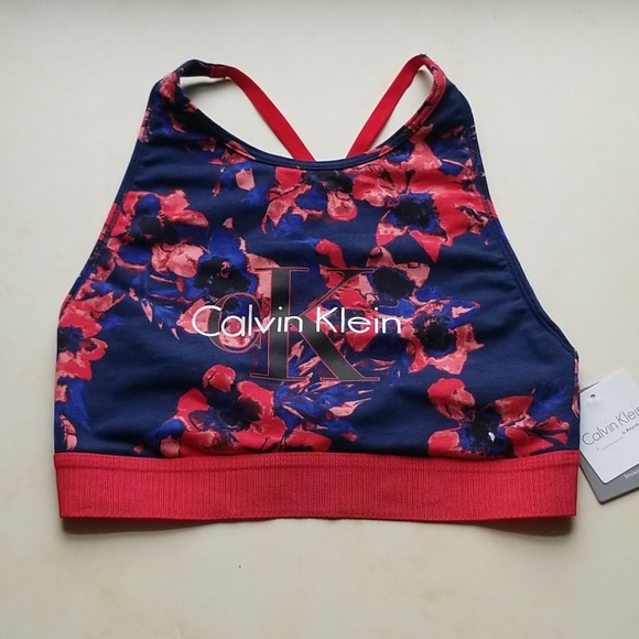 Calvin Klein Floral Bralette QF1642 Sports Bra - Picture 7 of 10